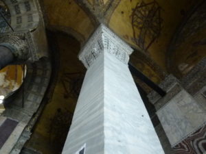 istanbul hagia sophia crying or sweating pillar upper