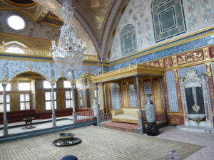 istanbul harem imperial hall with the throne of the sultan