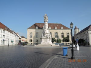 buda castle hill holy trinity square morning