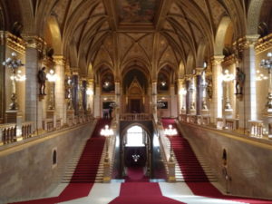 budapest hungarian parliament the grand stairway front