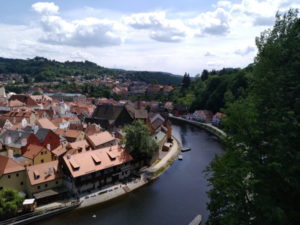 cesky krumlov view from 5th courtyard south