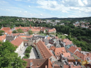 cesky krumlov view from castle tower east