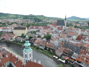 cesky krumlov view from castle tower south