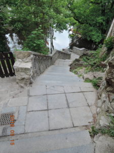 cesky krumlov stone staircase near hotel