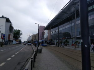 krakow tram main railway station west