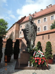 krakow wawel royal castle statue of john paul ii