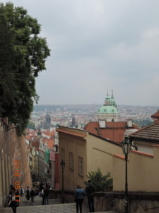 prague castle view from steps