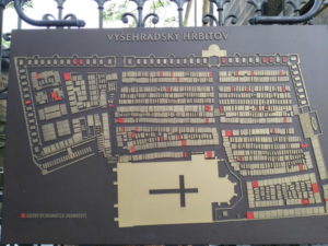 prague vysehrad cemetery map