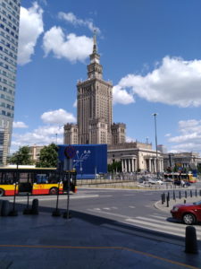 warsaw palace of culture and science exterior far