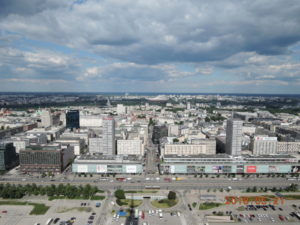 warsaw view from palace of culture and science east