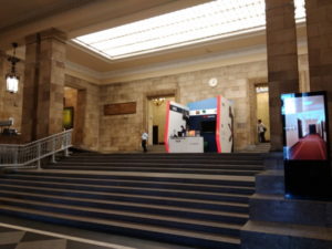 warsaw view from palace of culture and science entrance