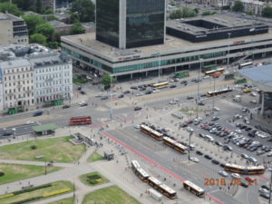 warsaw view from palace of culture and science tram dw centralny