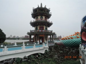 kaohsiung lotus pond spring and autumn pavilions near