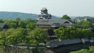 kumamoto castle view from city tall2