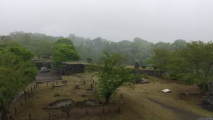 oka castle ruins honmaru view