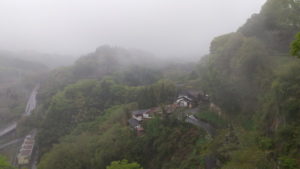 oka castle ruins view from otemon