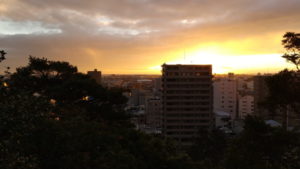 tokushima castle tenshu sunrise