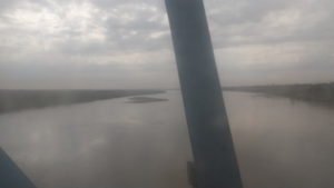 view from night train amu darya river