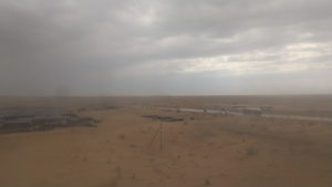 view from night train evening