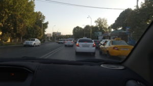 view from taxi samarland evening