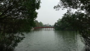 hoan kiem lake near ngoc son temple
