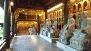 bai dinh pagoda arhat statue corridor