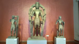 cambodia national museum hindu three gods statue