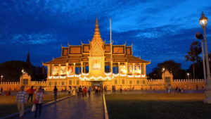 moonlight pavilion front far night