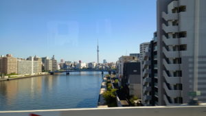 tokyo sumida river view from bus
